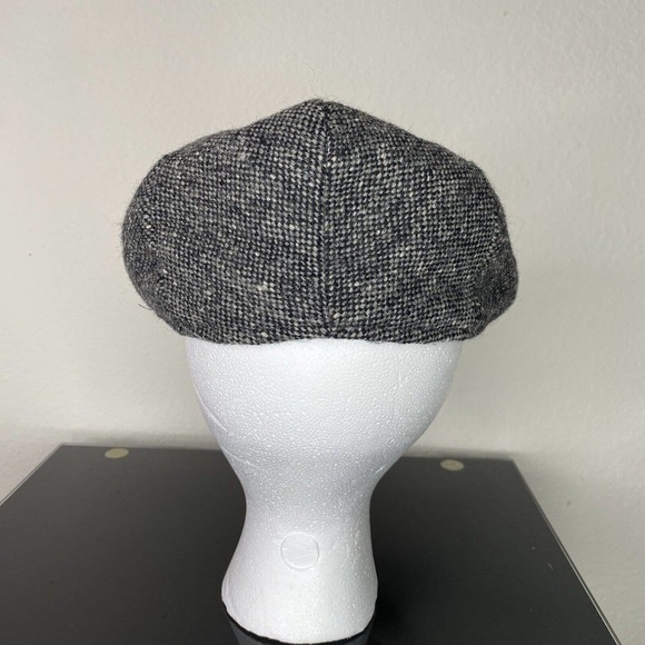 Glen Eske Donegal Ireland Tweed Gray Pure Wool Newsboy Hat Cap Sz Large - Picture 6 of 14